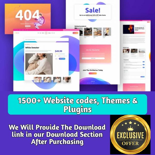1500+ Websites Codes, Themes & Plugins