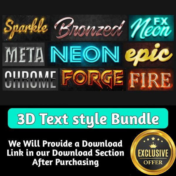 3D Text Style Bundle PSD
