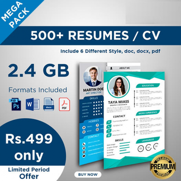 500+ Resume & CV Bundle