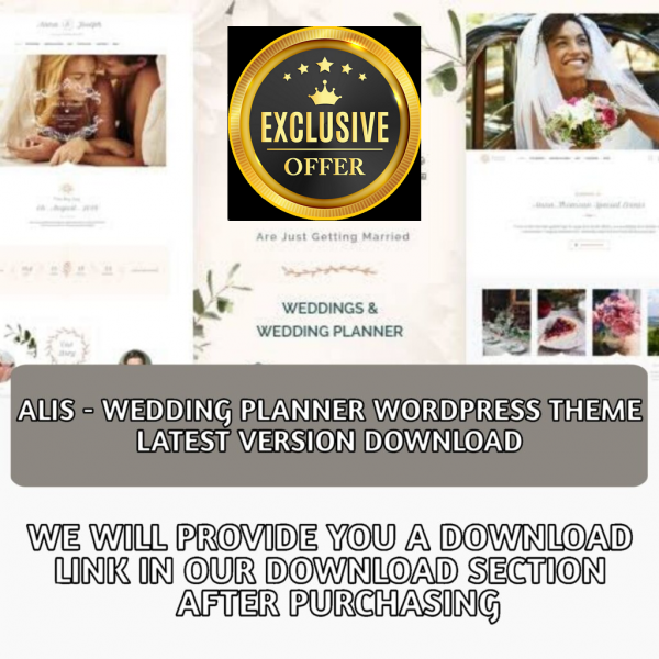 Alis – Wedding Planner WordPress Theme
  Latest Version Download