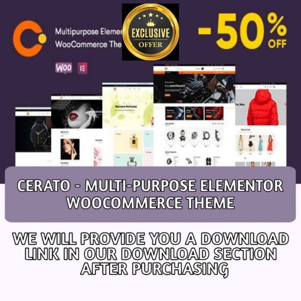 Cerato – Multipurpose Elementor
  WooCommerce Theme