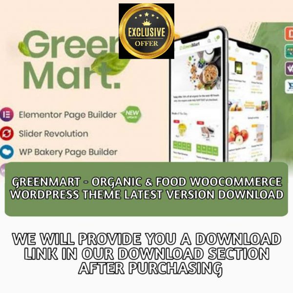 GreenMart – Organic & Food
  WooCommerce WordPress Theme Latest Version Download