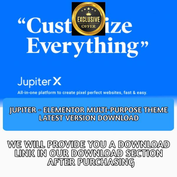 Jupiter – Elementor Multi-Purpose Theme
  Latest Version Download