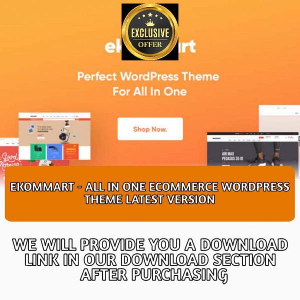 ekommart – All-in-one eCommerce WordPress
  Theme Latest Version