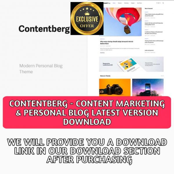 Contentberg – Content Marketing &
  Personal Blog Latest Version Download