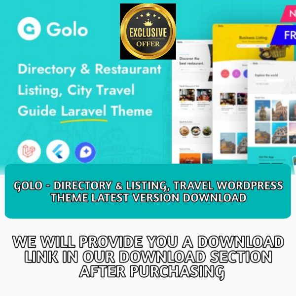 Golo – Directory & Listing, Travel
  WordPress Theme Latest Version Download