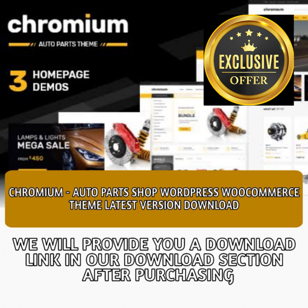 Chromium – Auto Parts Shop WordPress
  WooCommerce Theme Latest Version Download
