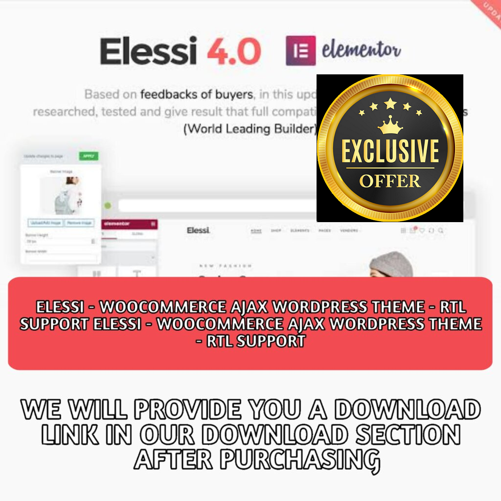 Elessi – WooCommerce AJAX WordPress Theme
– RTL support Elessi – WooCommerce AJAX WordPress Theme – RTL support