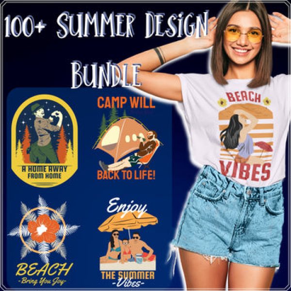 T-SHIRT DESIGNS: 100+ Unique Summer SVG Bundle