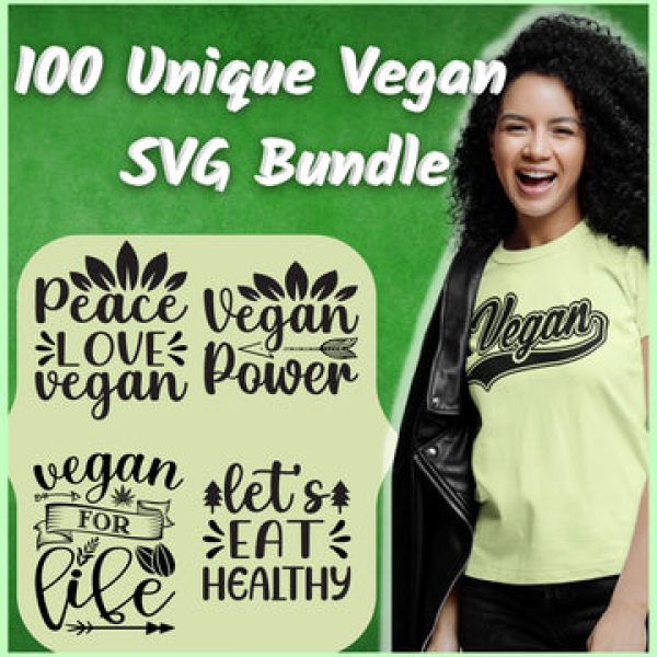 T-SHIRT DESIGNS: 100+ Unique Vegan SVG Bundle