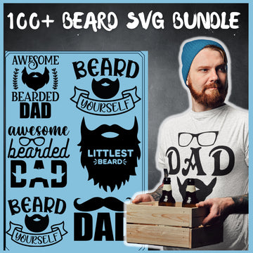 T-SHIRT DESIGNS: 100+Unique Beard SVG Bundle