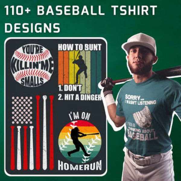 T-SHIRT DESIGNS: 110+ Baseball Niche T-shirt Designs
