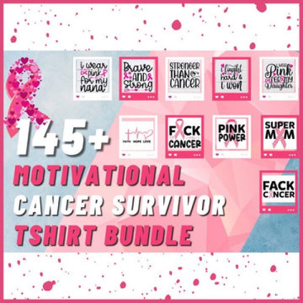 T-SHIRT DESIGNS: 145+ Trending Cancer Niche T-shirt Design bundle