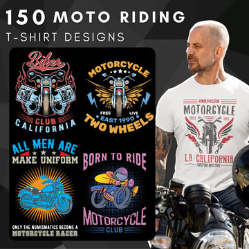 T-SHIRT DESIGNS: 150+Unique MOTO Riding SVG Bundle