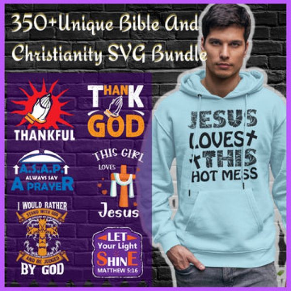 T-SHIRT DESIGNS: 350+Unique Bible And Christianity SVG Bundle