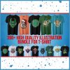 T-SHIRT DESIGNS: 390+ High Quality Illustration Bundle For T-shirt