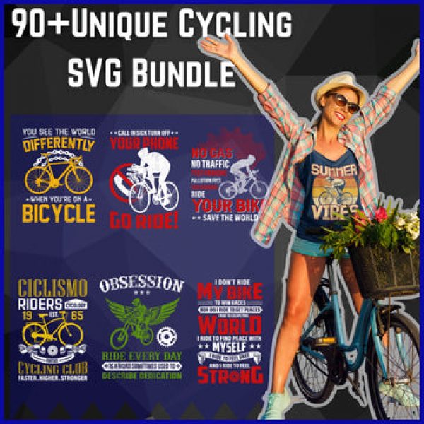 T-SHIRT DESIGNS: 90+Unique Cycling SVG Bundle