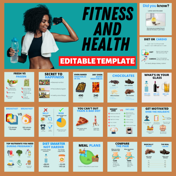 CANVA TEMPLATE:Fitness & Health Canva Digital Templates