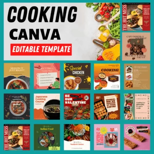 CANVA TEMPLATE: Cooking Canva Digital Templates