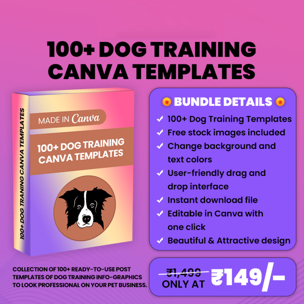 CANVA TEMPLATES:100+ Pet Training Templates Bundle