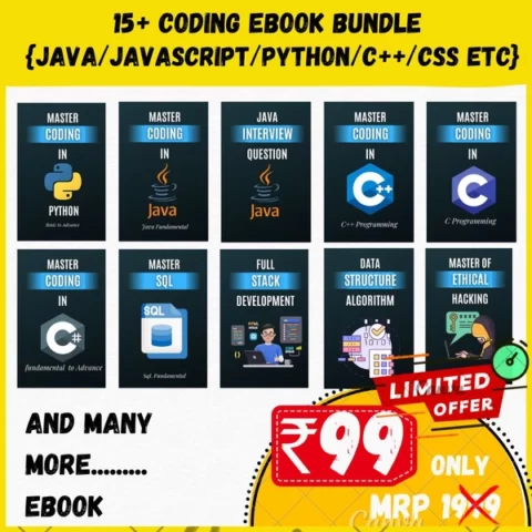E-BOOKS BUNDLE : 15+ Coding eBooks Bundle{Java/Java Script/Html/ Python/ SQL/ C/ C++/ C#/ CSS/ Ethical Hacking/ learn iot and Many More}